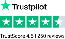 trustpilot: TrustScore 4.5 | 250 reviews