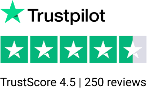 trustpilot: TrustScore 4.5 | 250 reviews